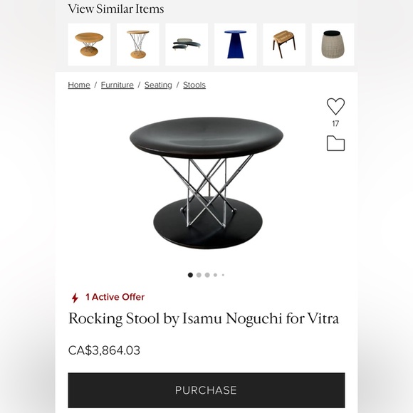 Rocking Stool by Isamu Noguchi for Vitra - Picture 8 of 8